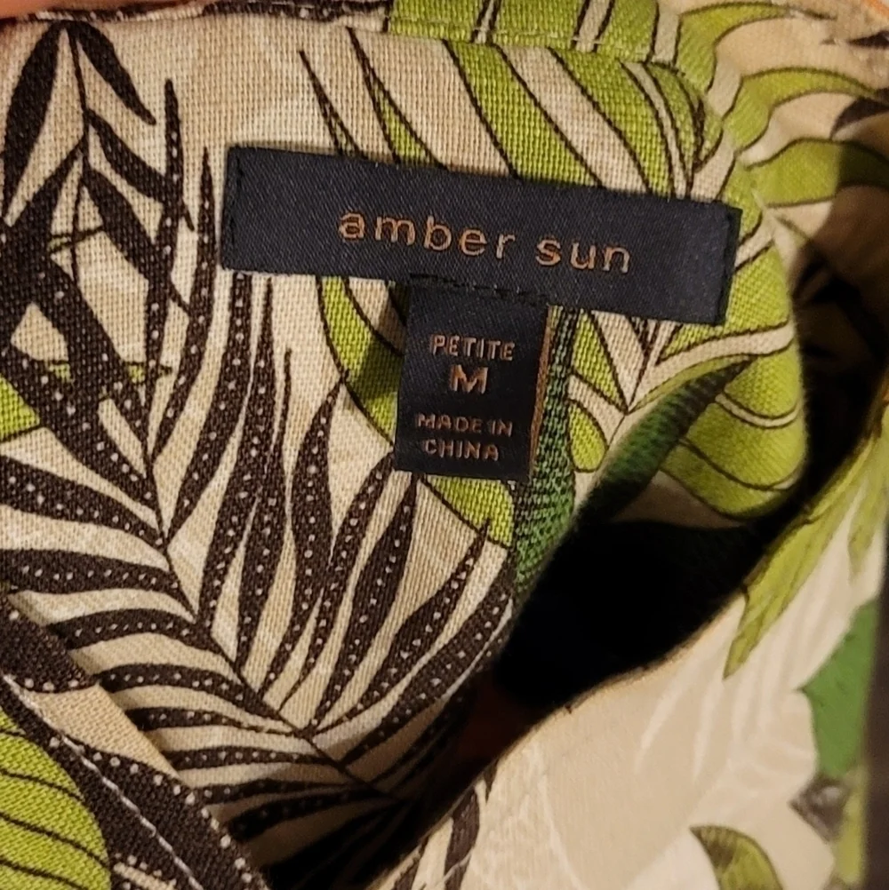 AMBER sun jacket size M petite blend of cotton and linen